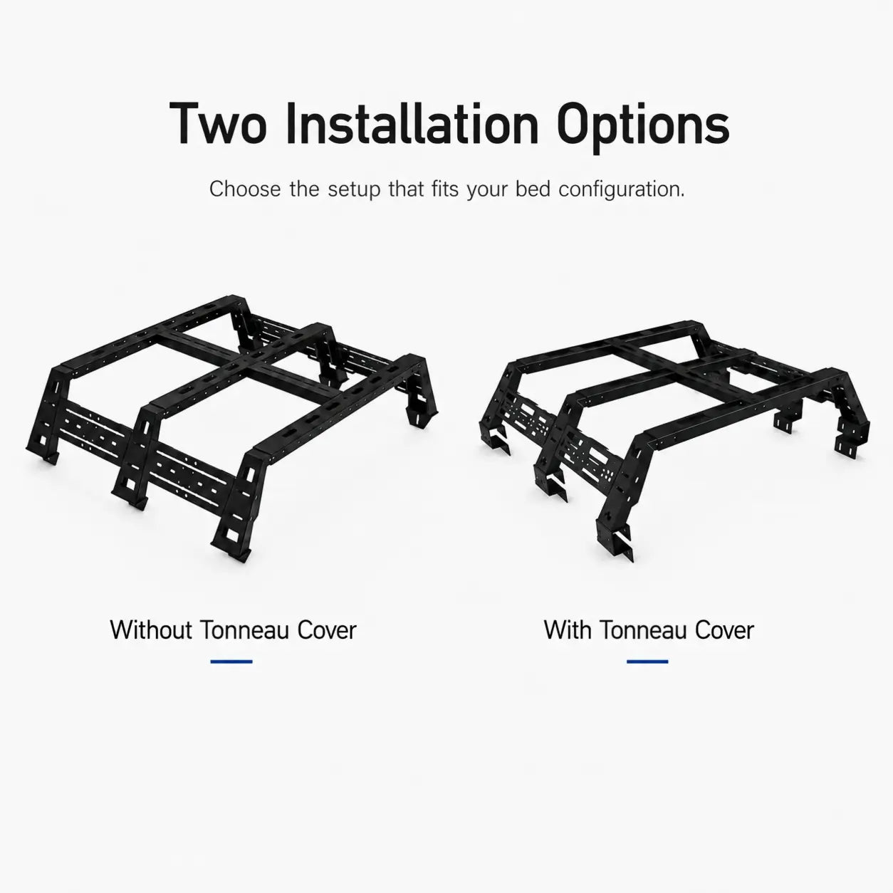 TRUMGETA Overland Bed Rack Fit for 2005-2024 Toyota Tacoma, Overland Tent Rack with T-Slot System