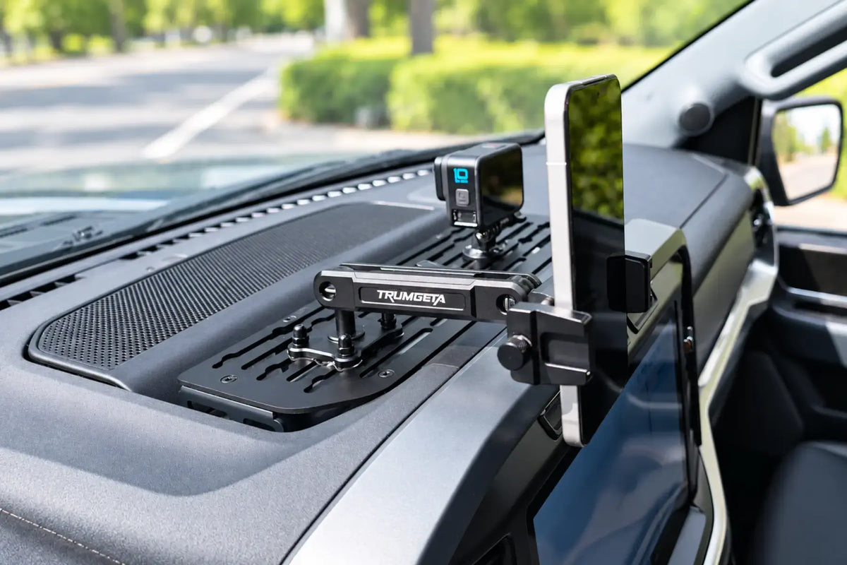 TRUMGETA Aluminum Modular Dash Mounting Platform with Phone Holder for 2021-2025 Ford F-150 & 2021-2023 Raptor -1
