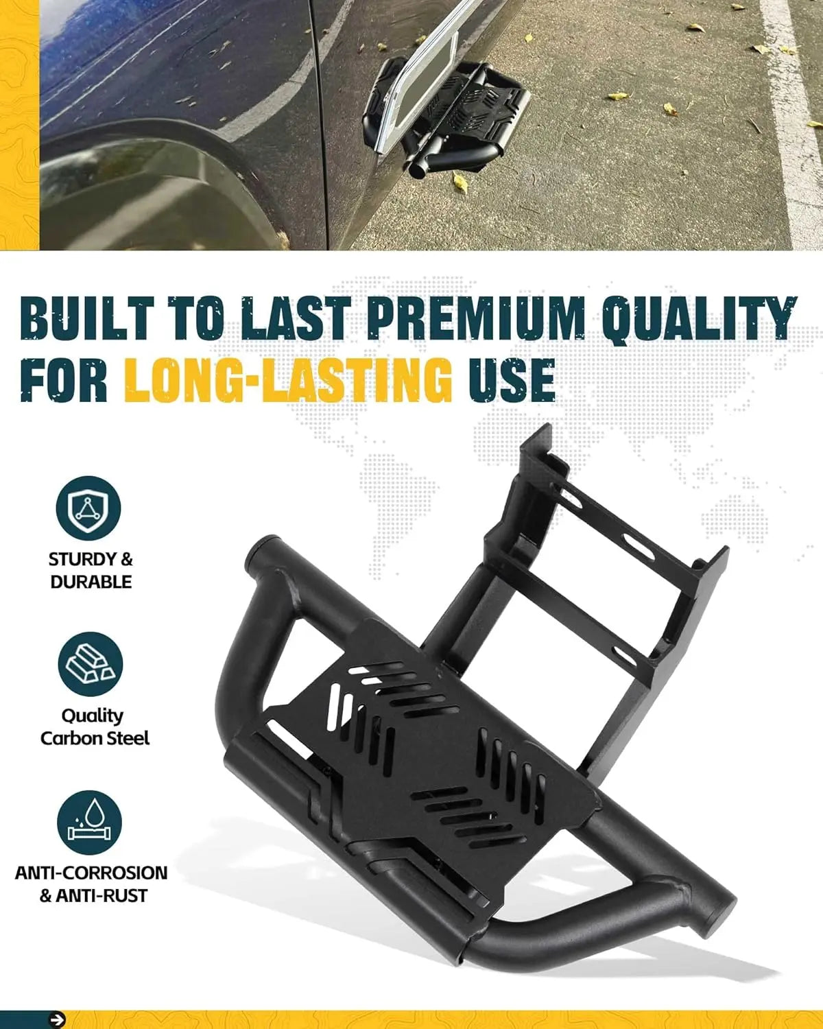 2Pcs EZ Side Steps for 2019-2025 Dodge Ram 1500 2500 3500 Crew Quad Mega Regular Cab-3