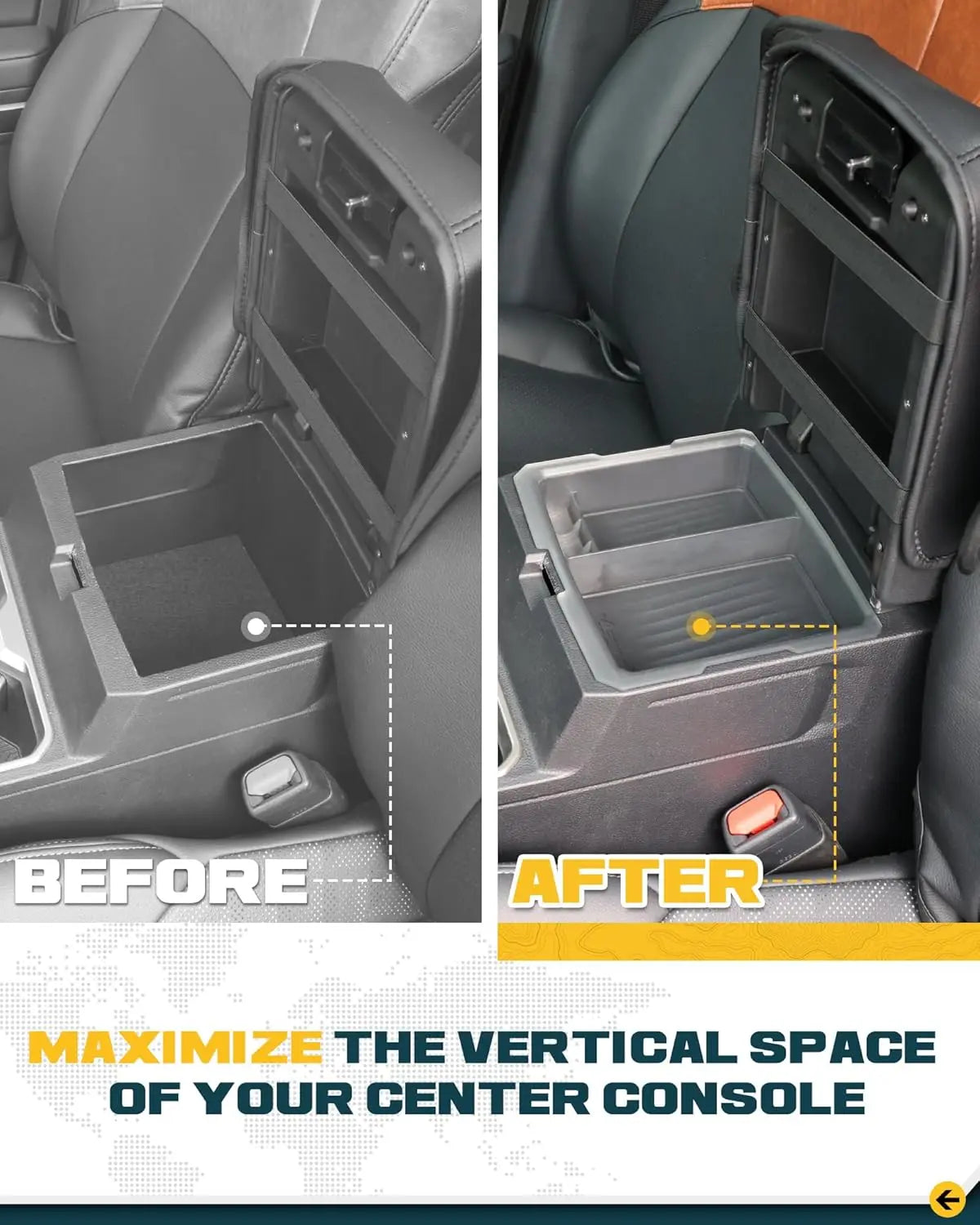 Center Console Organizer Tray for 2024 2025 Toyota Tacoma  & Toyota 4Runner 2025+-3