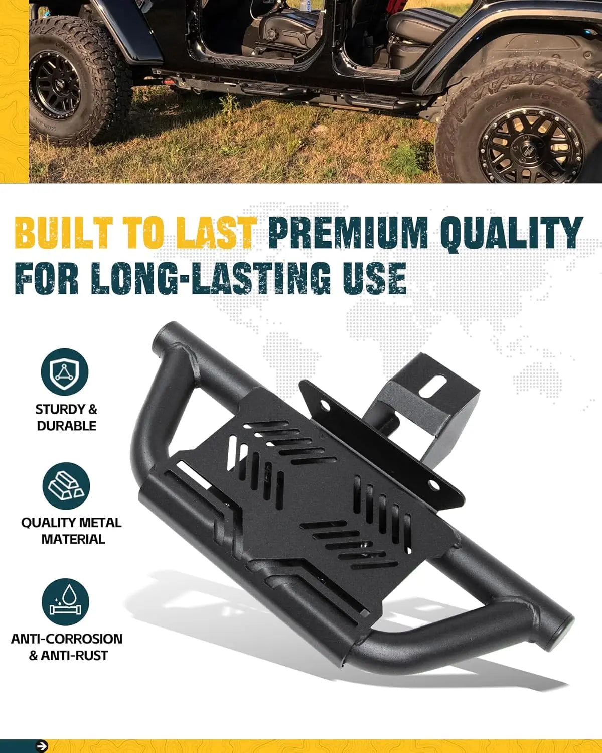 4X EZ Side Steps for 2007-2018 Jeep Wrangler JK-3