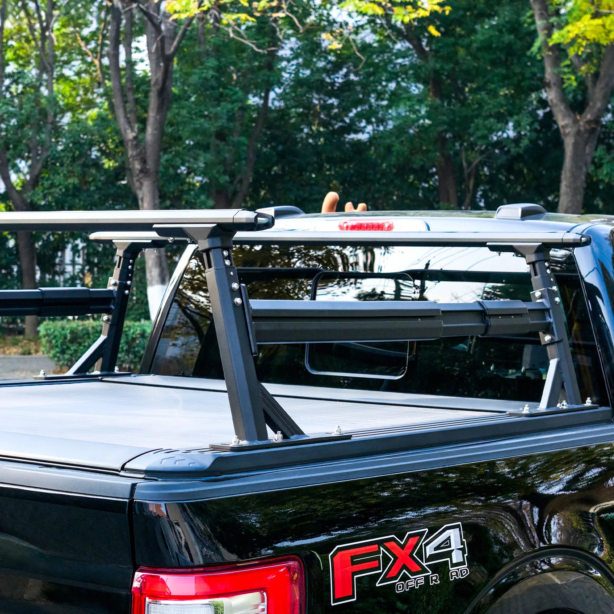 TRUMGETA Heavy Duty 800LB Adjustable Bed Rack for Trucks with Tonneau Cover -3