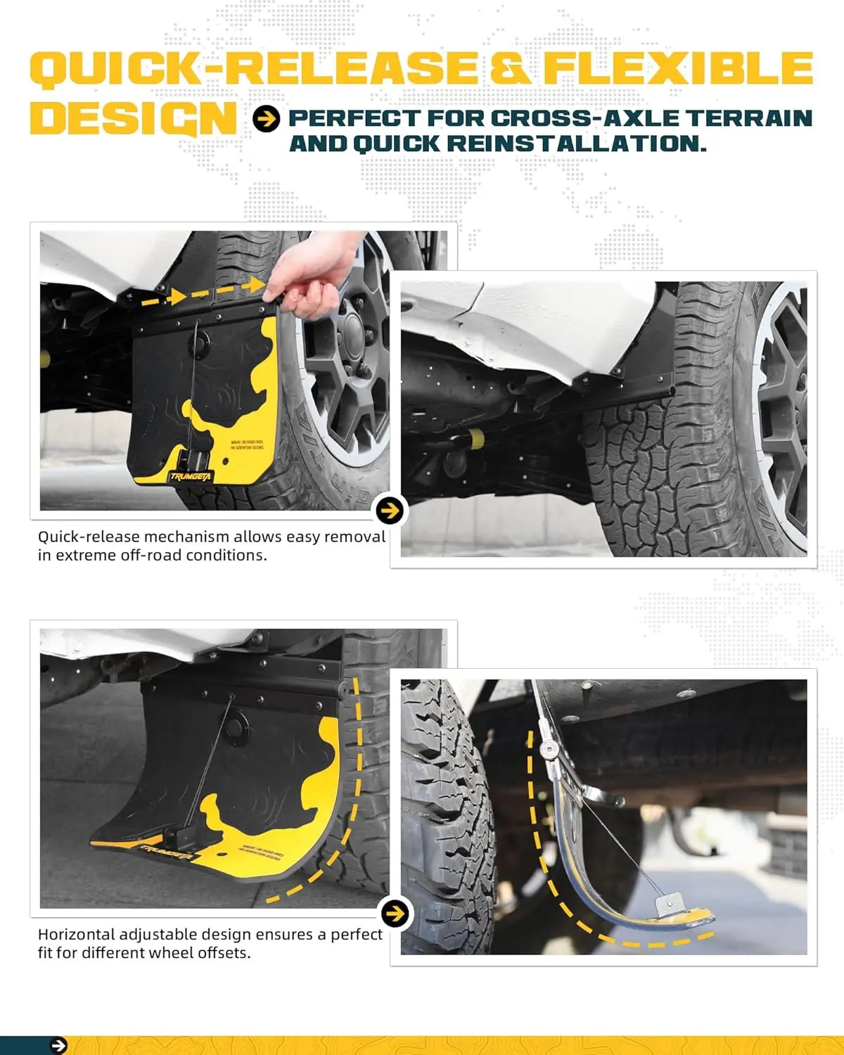 4PCS Upgraded Truck Mud Flaps for Dodge Ram 1500 2500 3500-3