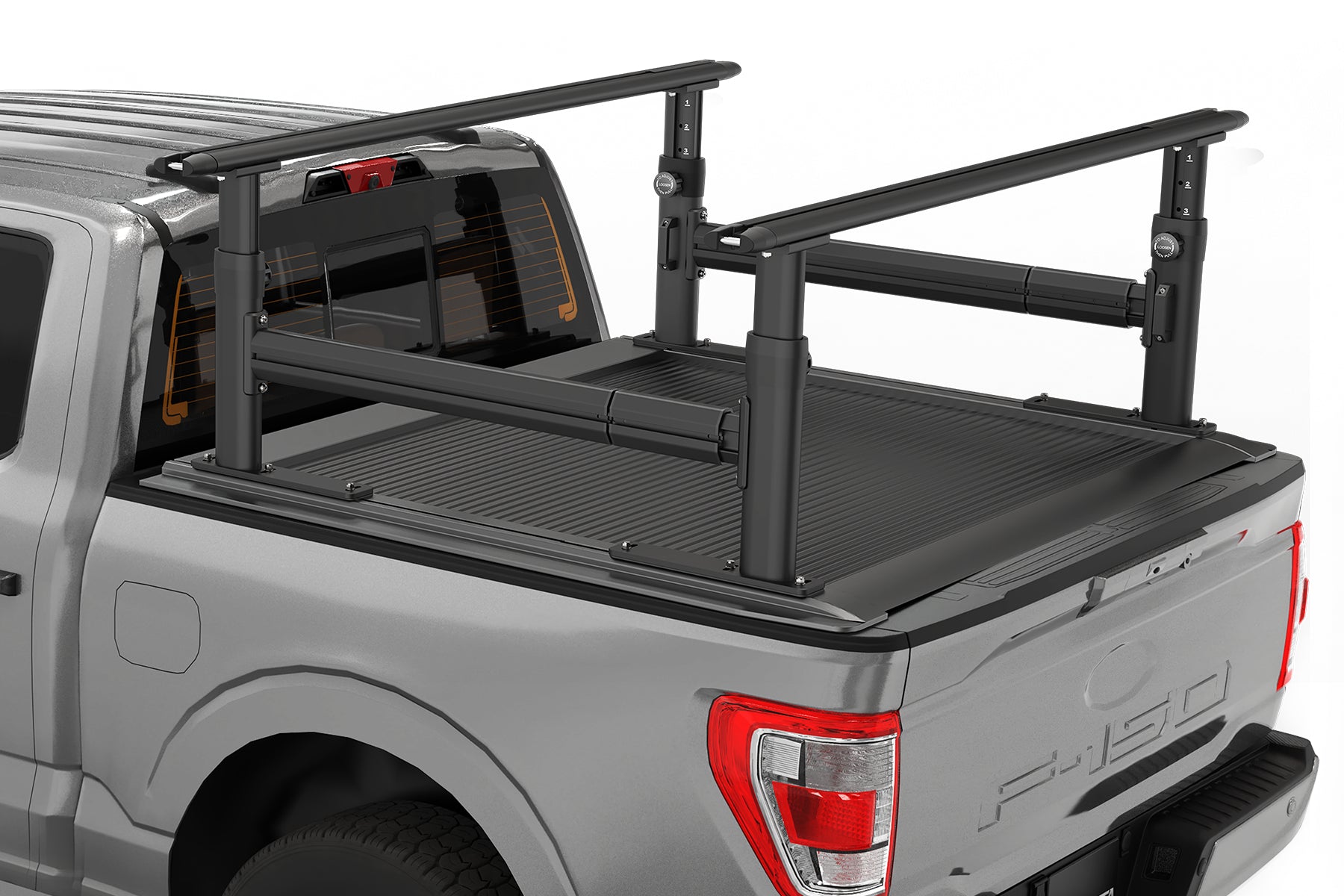 Truck Bed Rack Fit for F150,Silverado,Ram with Tonneau Cover, 800 LBS.Adjustable Ladder Rack, Heavy-Duty Pickup Rack Extendable Bed Rack with Side Bars-11
