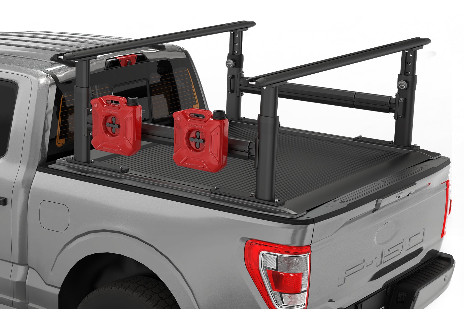 Truck Bed Rack Fit for F150,Silverado,Ram with Tonneau Cover, 800 LBS.Adjustable Ladder Rack, Heavy-Duty Pickup Rack Extendable Bed Rack with Side Bars-12