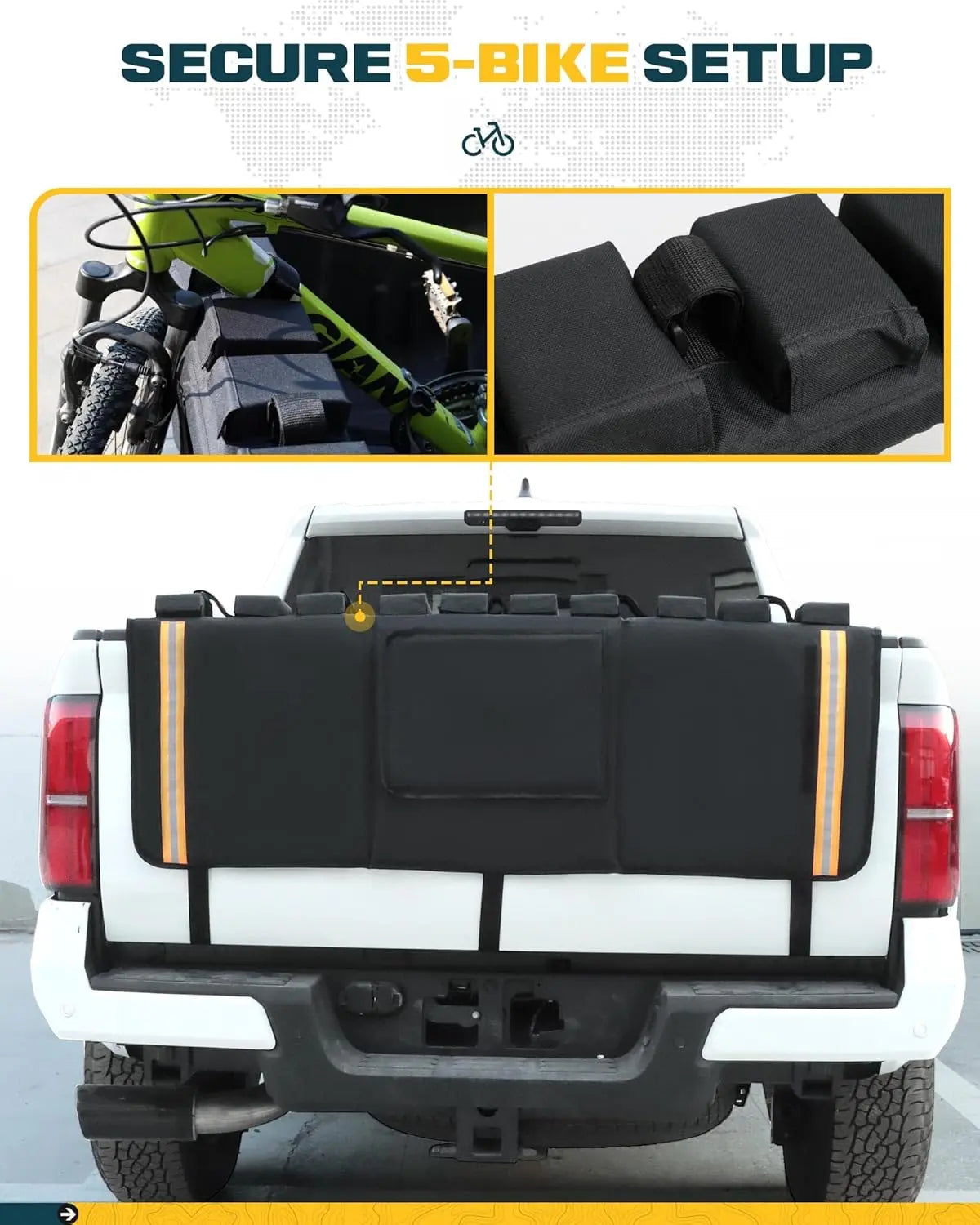 62" Heavy-Duty Truck Tailgate Bike Pad for Mountain Bikes, BMX, Ebikes & More - TRUMGETA