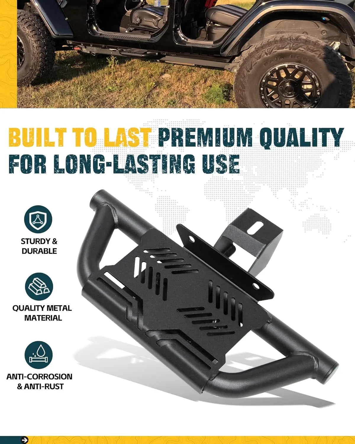2X EZ Side Steps for 2007-2018 Jeep Wrangler JK-4