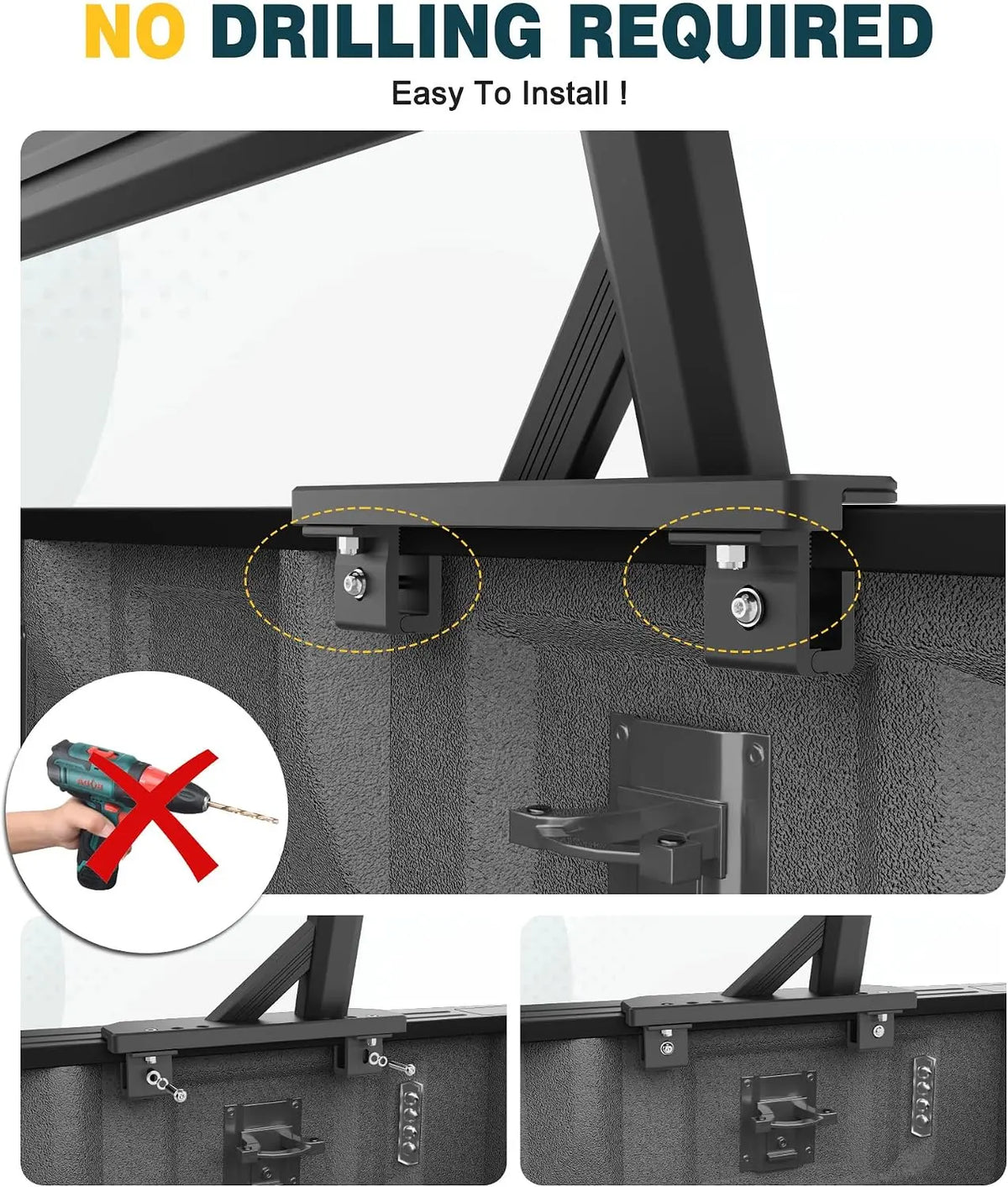 Soporte ajustable TRUMGETA ULTRA de alta resistencia para caja de camioneta, capacidad de 1000 libras