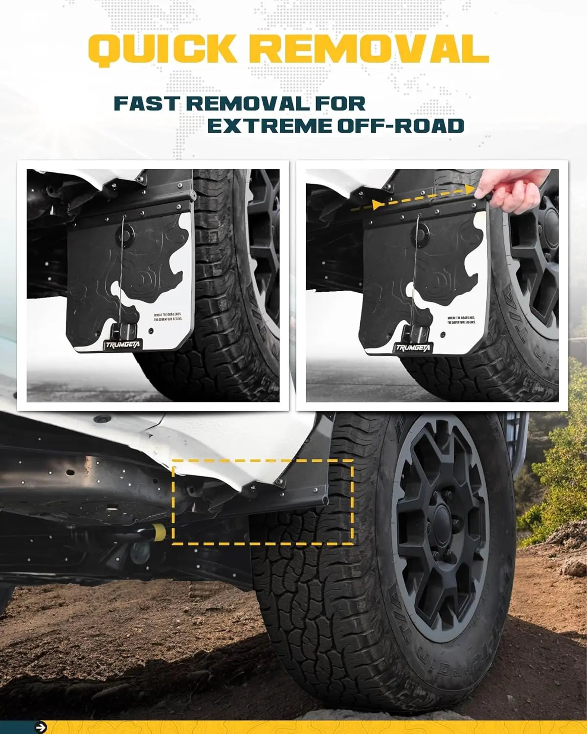 4PCS Silver Truck Mud Flaps Splash Guards for Toyota Tacoma 2016-2023-4