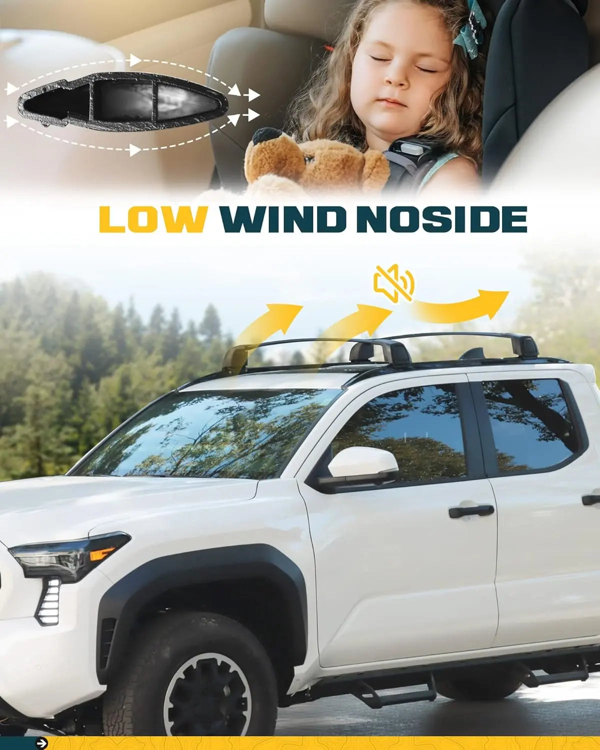 Lockable Roof Rack Cross Bars Kit for 2024 2025 Toyota Tacoma Double Cab-4
