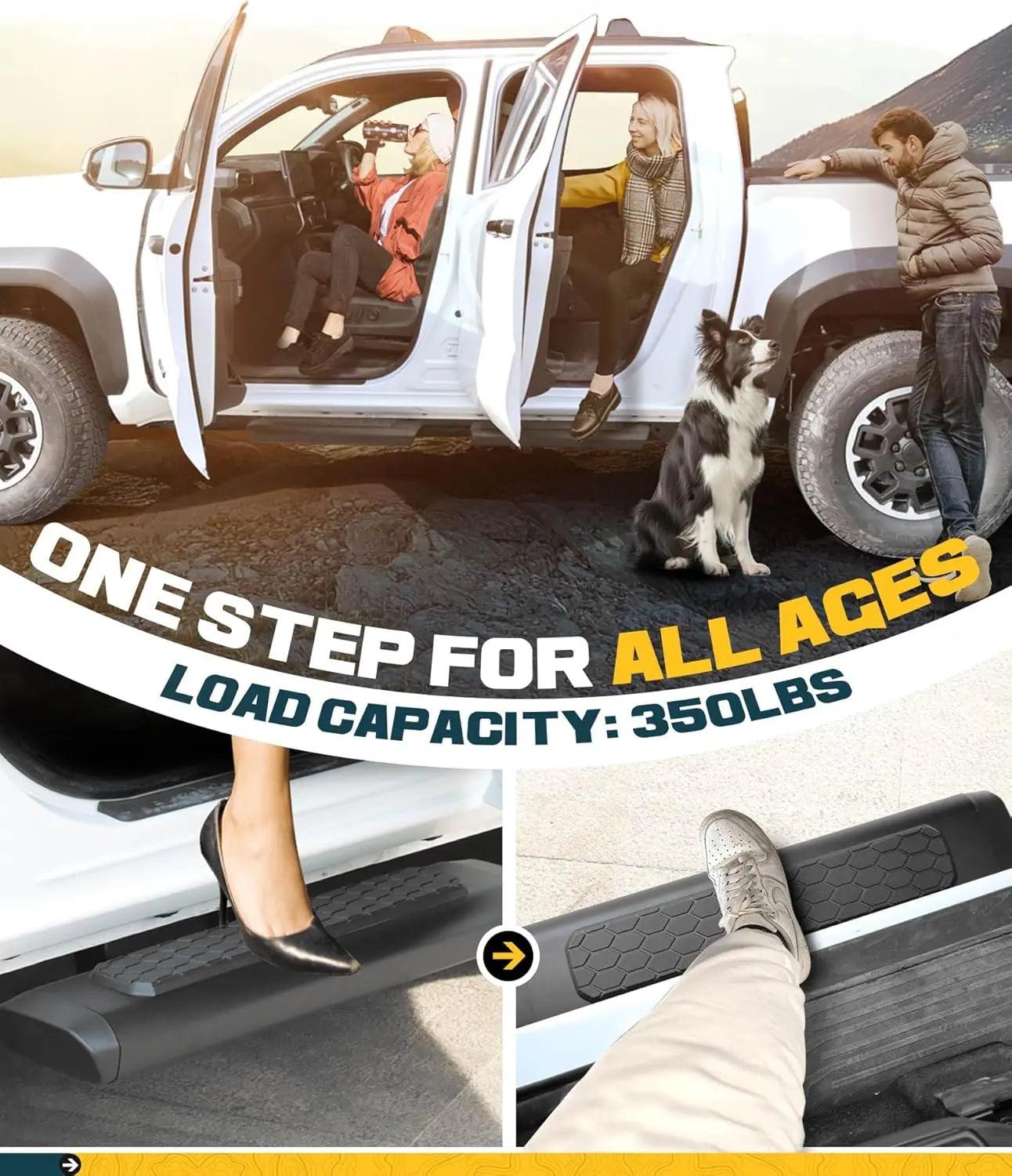 4PCS Upgrade EZ Side Steps for 2024 2025+ Toyota Tacoma Double Cab/Crew Cab-4