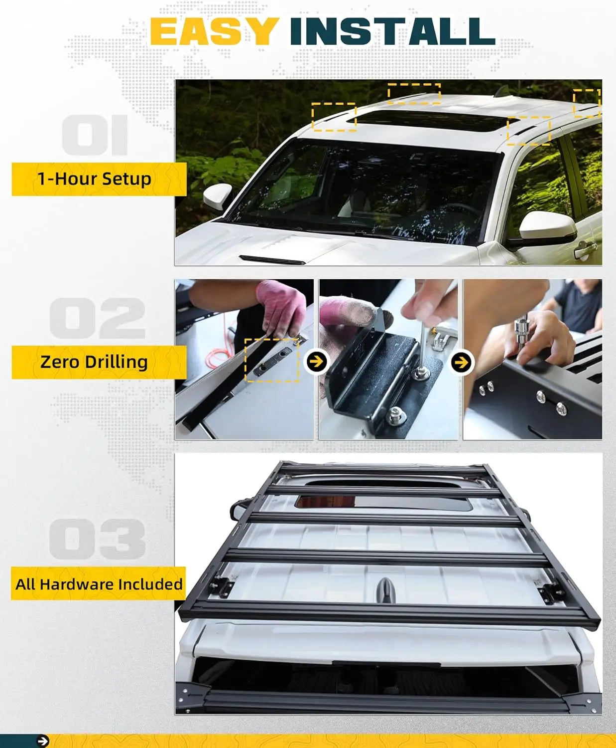 1000 lbs Roof Rack for 2024 2025 Toyota Tacoma Double Cab-4