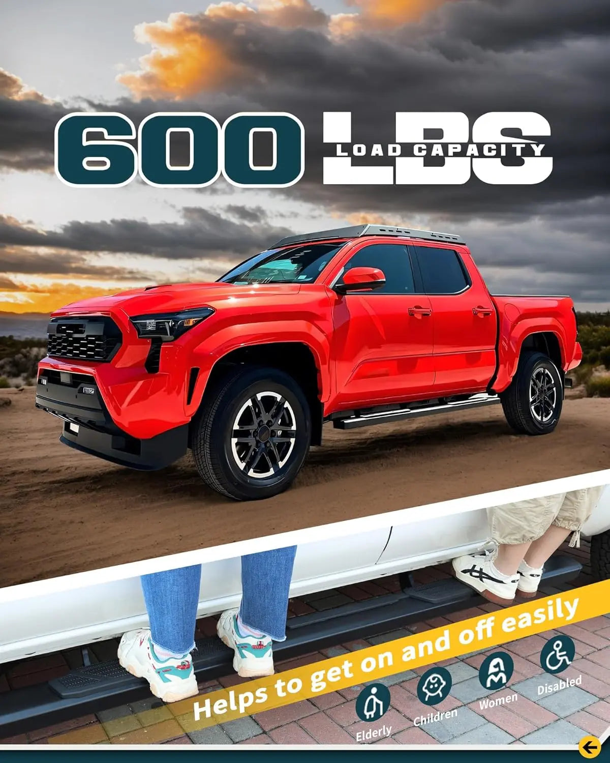 5.5" Running Boards for 2024 2025 Toyota Tacoma Double Cab-4