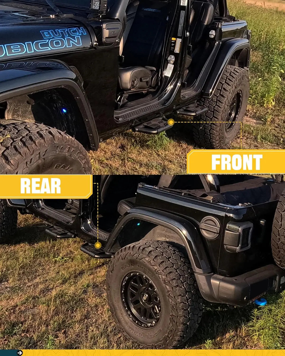4X EZ Side Steps for 2007-2018 Jeep Wrangler JK-5