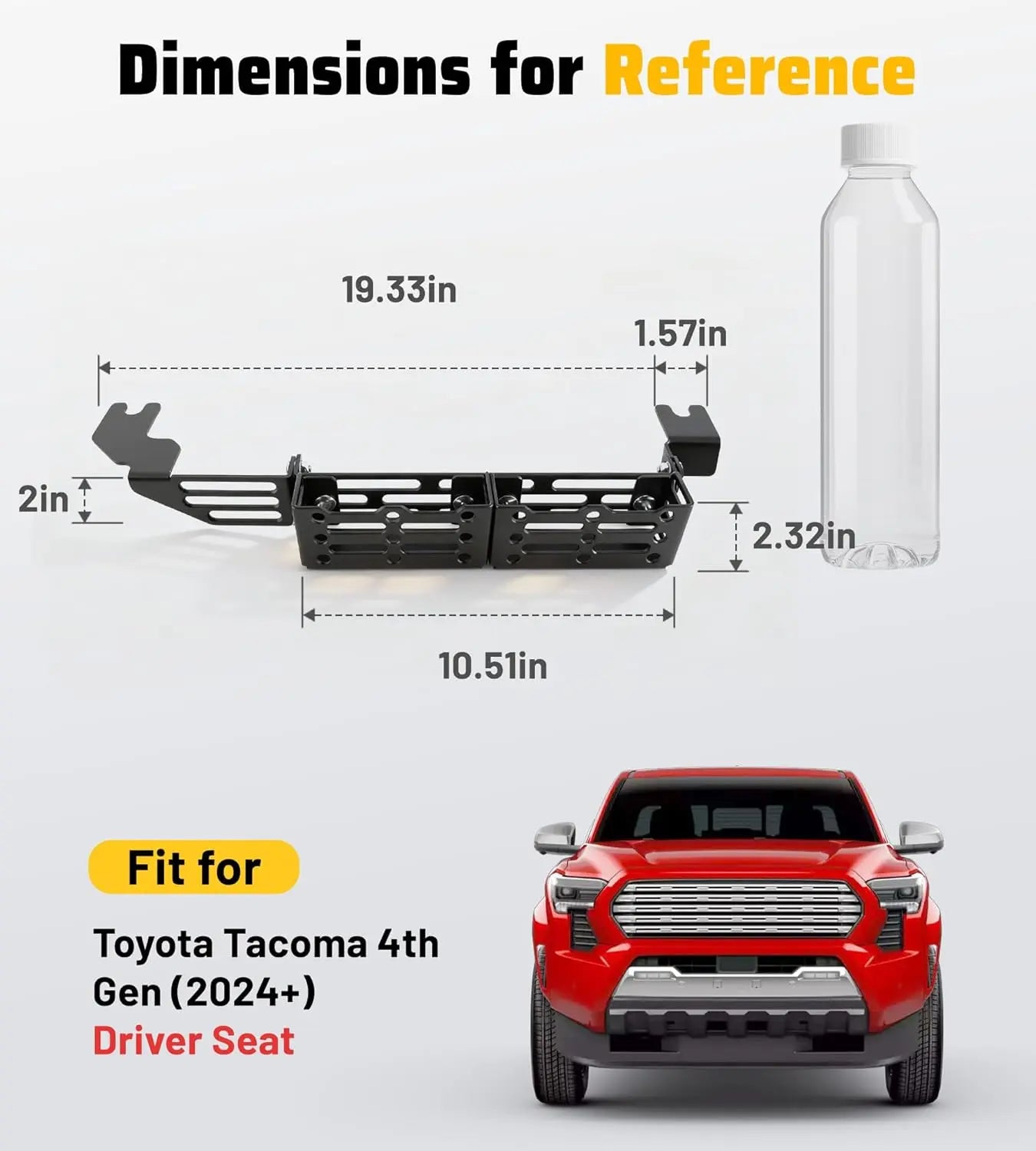 Truck Seat Brackets Storage Basket Molle Panel Organizer Fit for 4th Gen Toyota Tacoma 2024-2026 Tactical Gear Mounting System Quick Installation-2