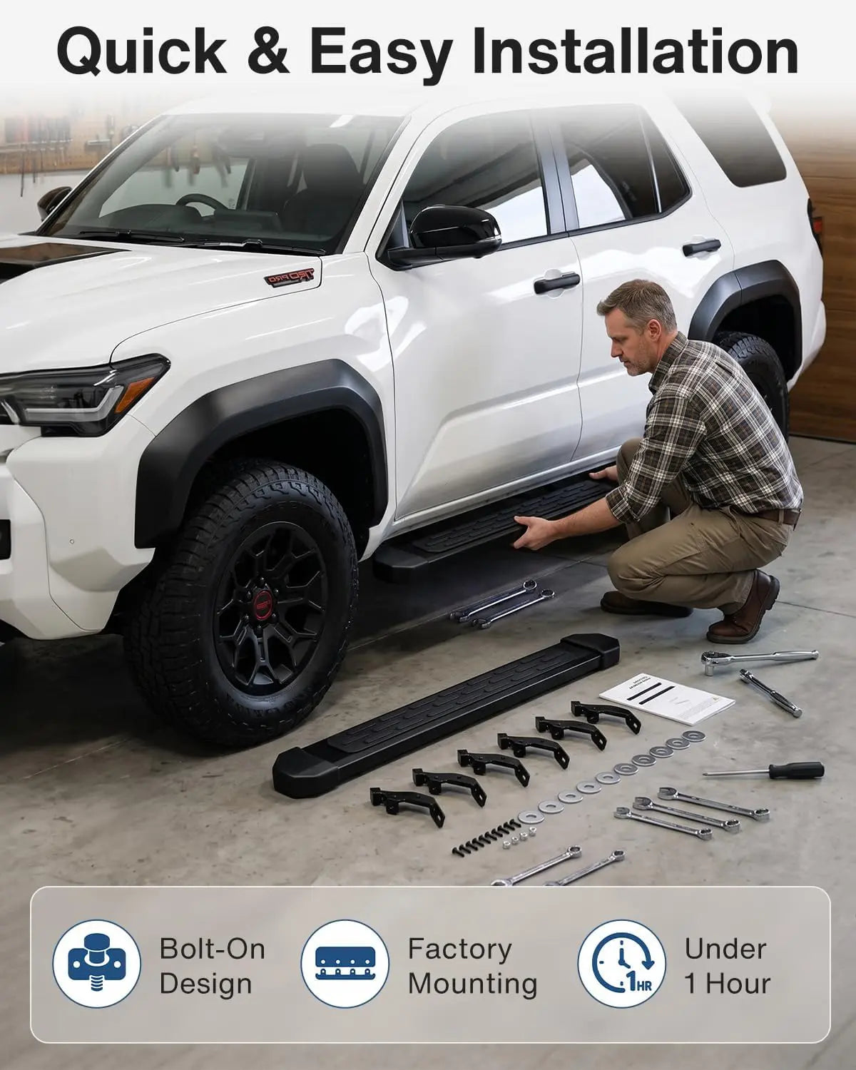 Trumgeta 6" Running Boards Side Steps for 2025-2026 Toyota 4Runner (6th Gen)