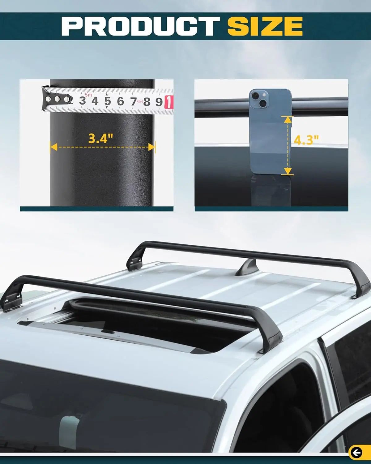 Roof Rack Cross Bars for Toyota Tacoma Double Cab/Crew Cab-7