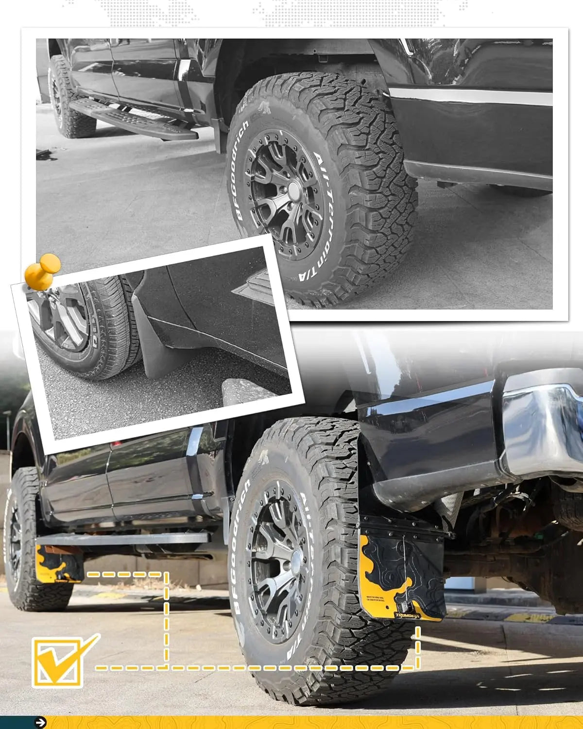 4PCS Upgraded Truck Mud Flaps for Dodge Ram 1500 2500 3500-7