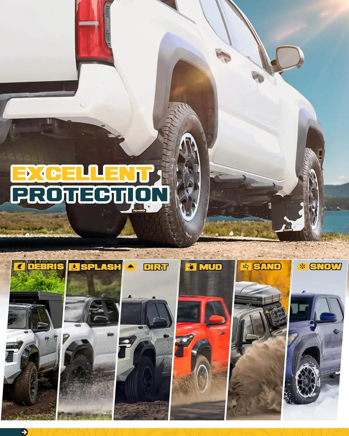 4PCS Silver Truck Mud Flaps for Toyota Tacoma 2024 2025-7