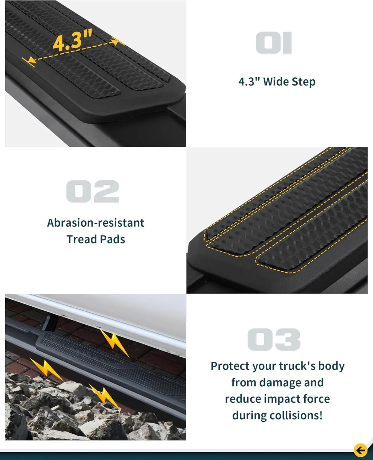 5.5" Running Boards for 2024 2025 Toyota Tacoma Double Cab-7