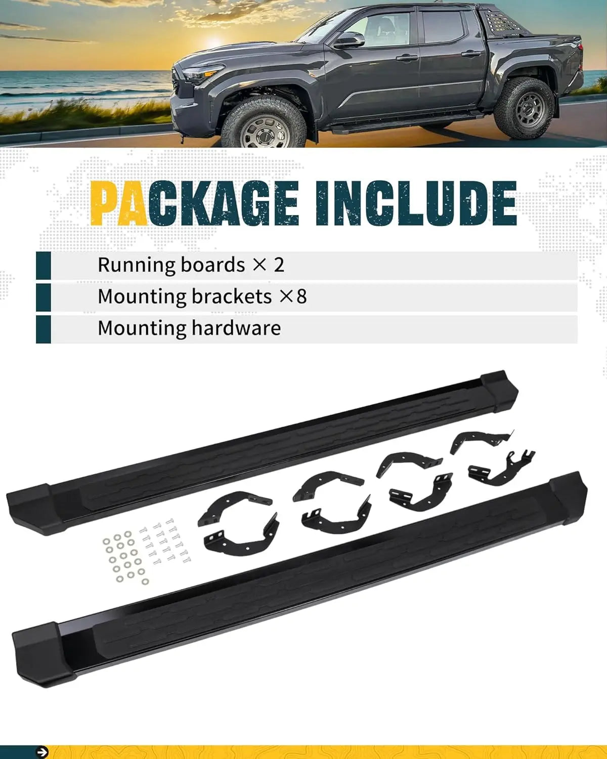 Running Boards for 2024 2025 Toyota Tacoma Double Cab-7