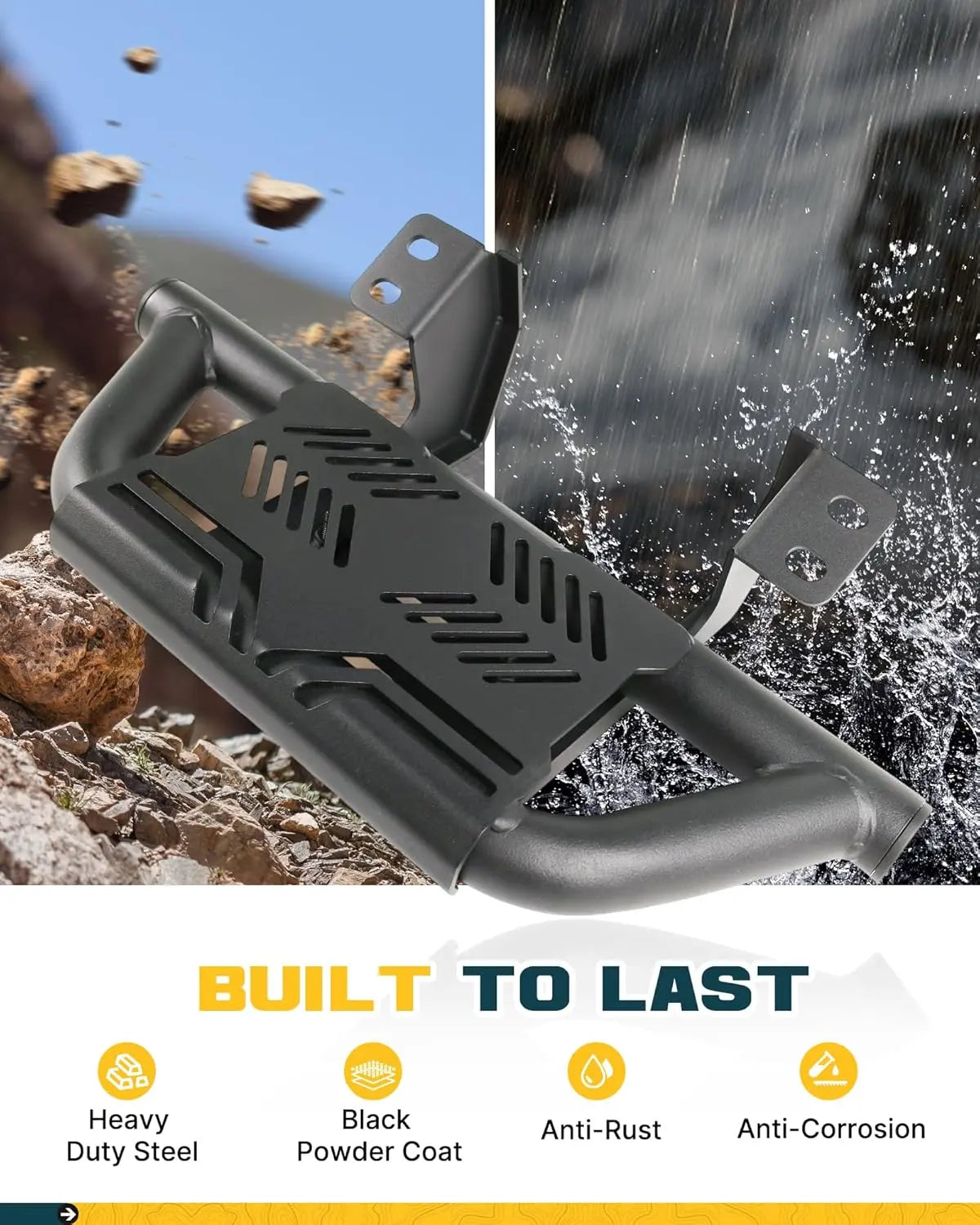 EZ Side Steps Fit for 2024 2025 2026 Toyota Tacoma Double Cab/Crew Cab 4 Doors Running Boards 350 LBS-4