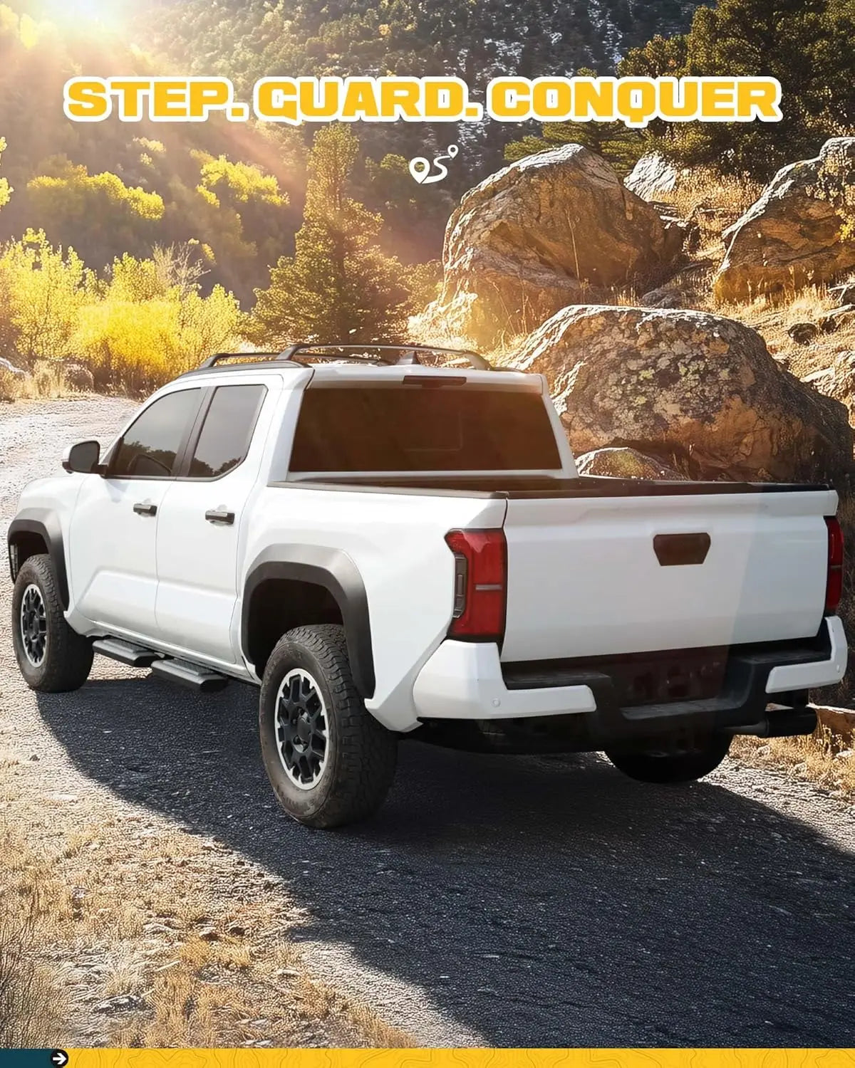 4PCS Upgrade EZ Side Steps for 2024 2025+ Toyota Tacoma Double Cab/Crew Cab-11