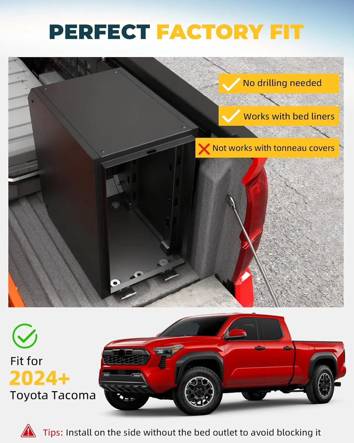 Steel Truck Bed Tool Box Fit for 2024–2026 Toyota Tacoma-10