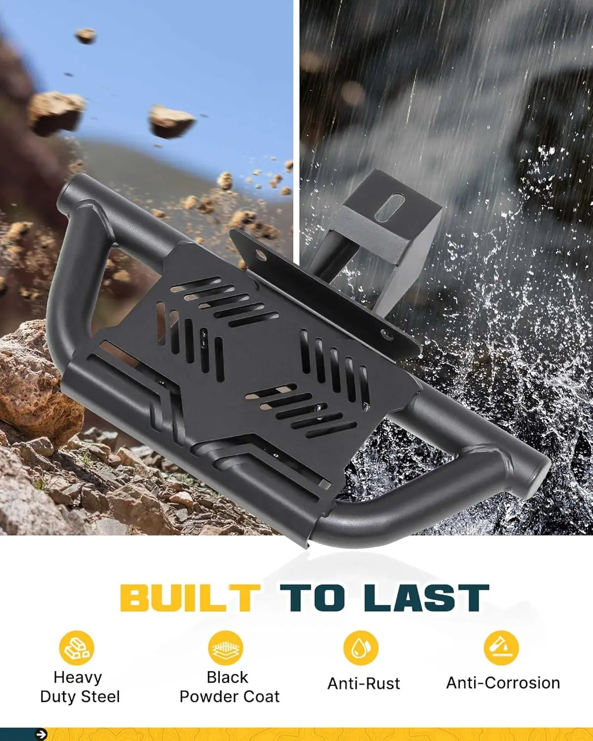 4PCS EZ Side Steps for 2018-2025 Jeep Wrangler JL (NOT for Rock Rails)-5