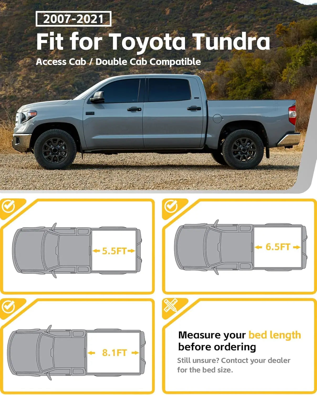 Front Bed MOLLE Panel Fit for 2007–2021 Toyota Tundra-2