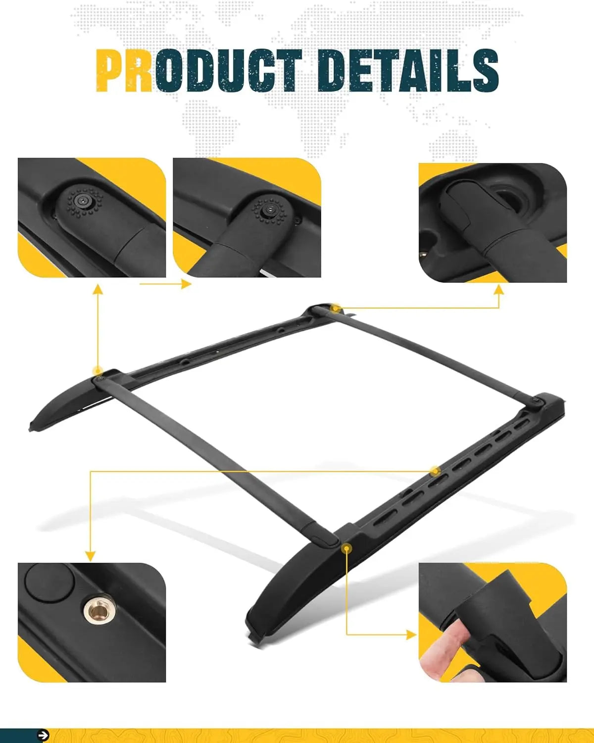 Roof Rack Cross Bars Kit for Toyota Tacoma Double Cab-8