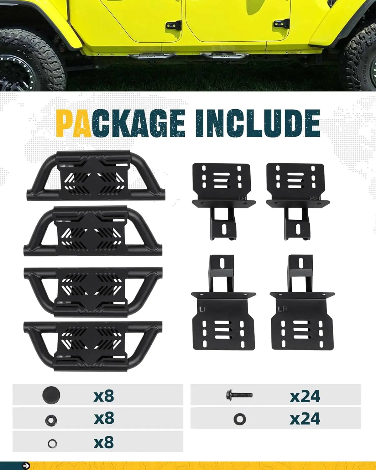 4X EZ Side Steps for 2019-2024 Jeep Gladiator JT-8