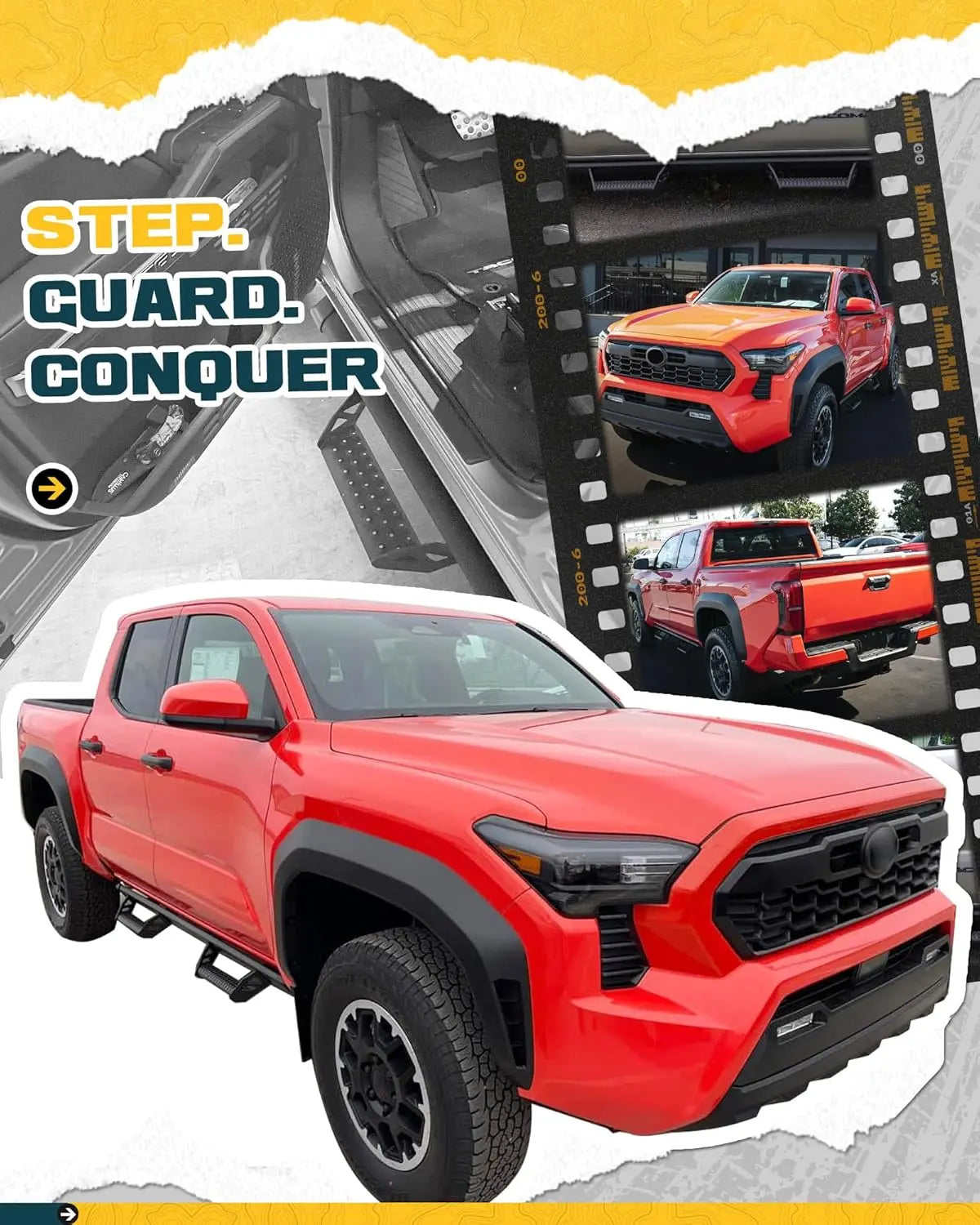 600 lbs Drop Down Running Boards for 2024 2025 Toyota Tacoma Double Cab & Hybrid-8
