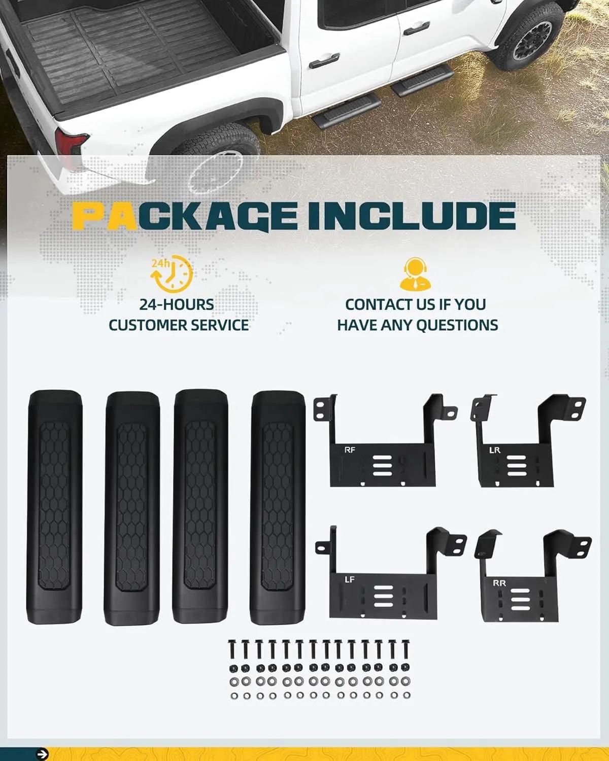 4PCS Upgrade EZ Side Steps for 2024 2025+ Toyota Tacoma Double Cab/Crew Cab-9