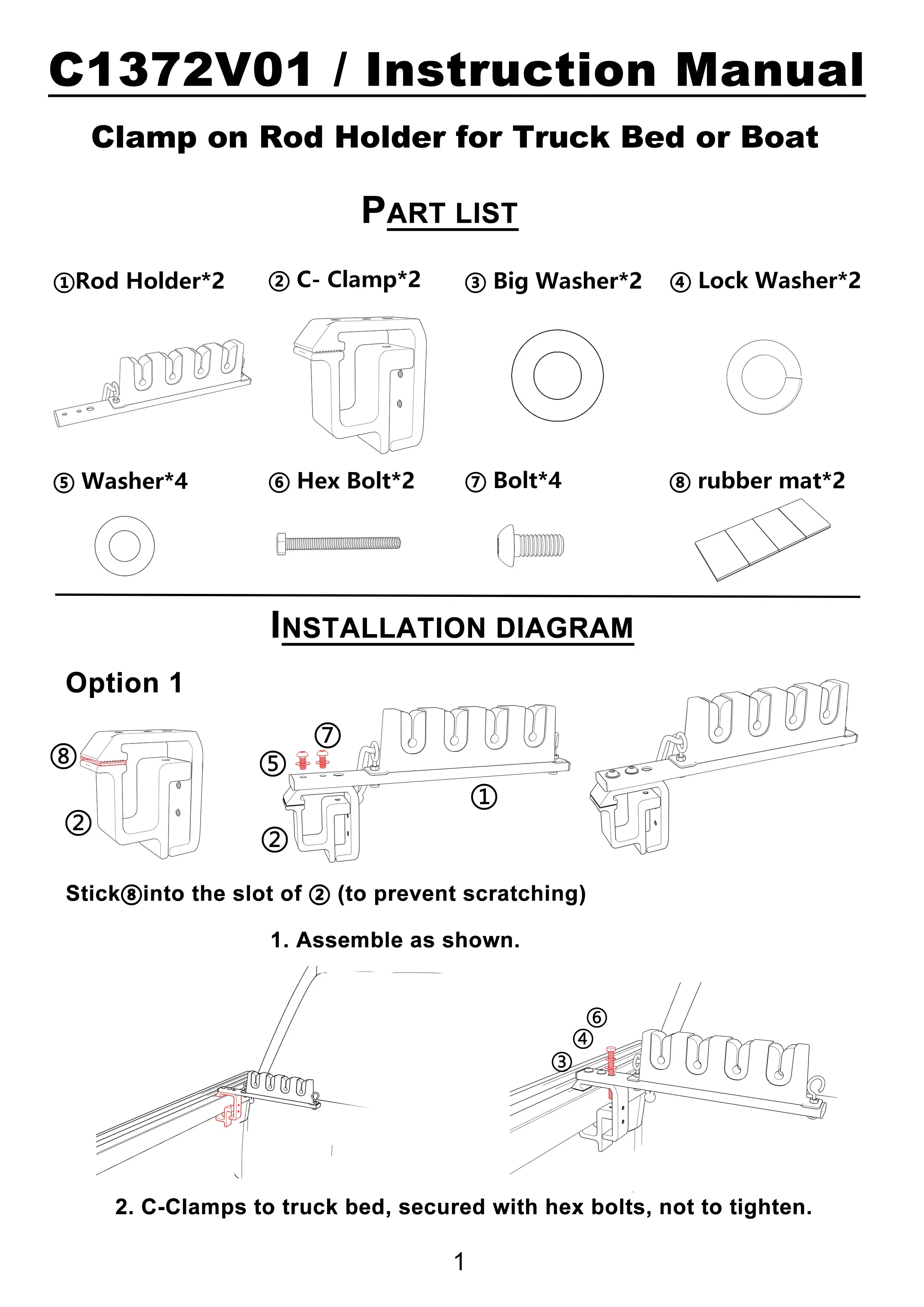 Aluminum Clamp on Fly Fishing Rod Holders for Truck Bed-1