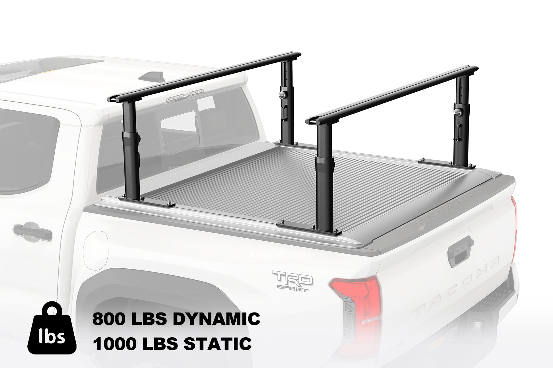 TRUMGETA Adjustable Truck Bed Rack Compatible with Tonneau Cover w/T-Slot Rails for Tacoma, Gladiator, Frontier, Colorado, Ranger