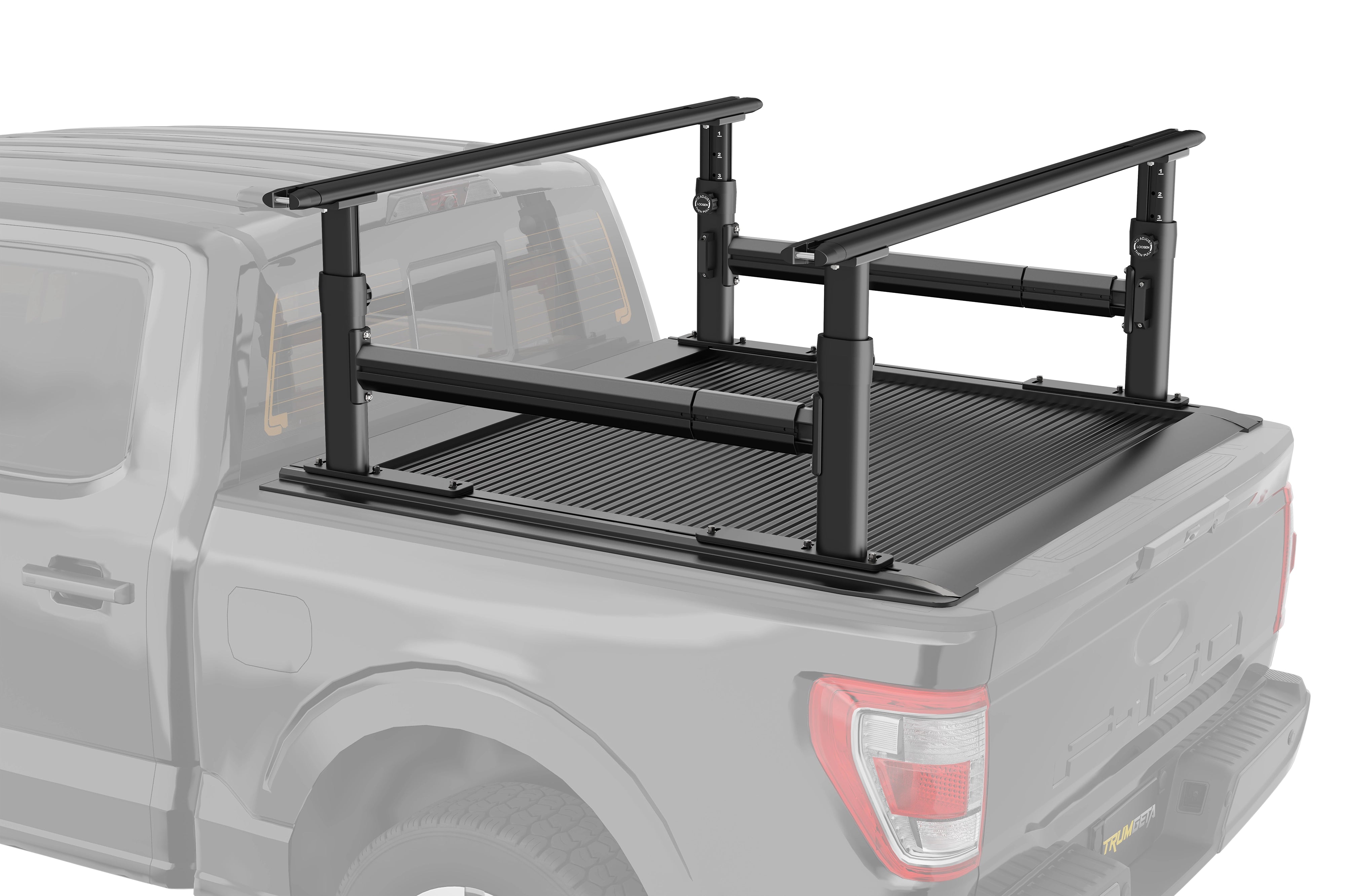 TRUMGETA 600 LBS Adjustable Truck Bed Rack for Mid/Full-Size Pickups (Compatible with T-Slot Tonneau Cover)