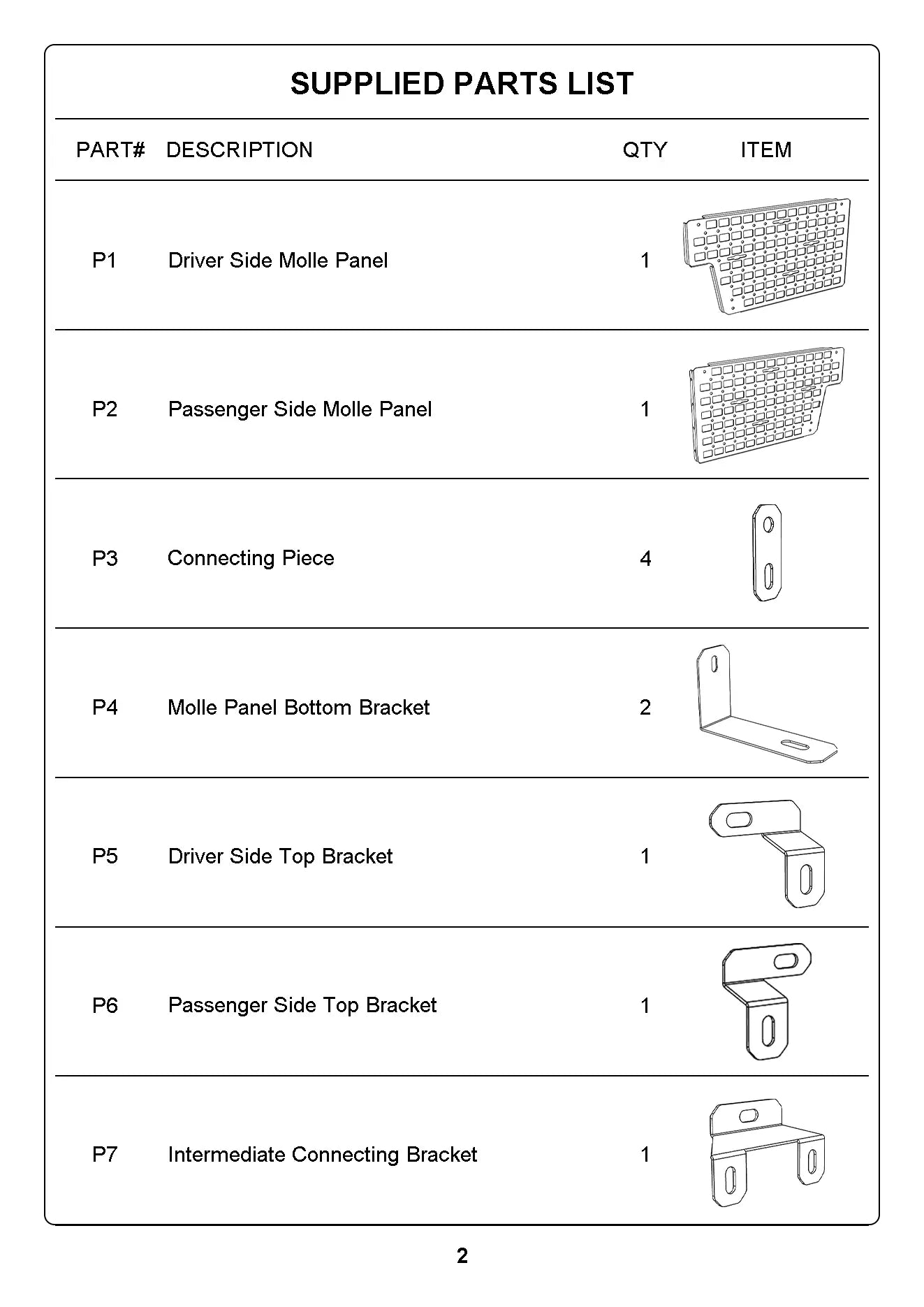Front Bed MOLLE Panel Fit for 5.5 Feet Toyota Tacoma 2016-2023 Truck Storage Organizer System-1
