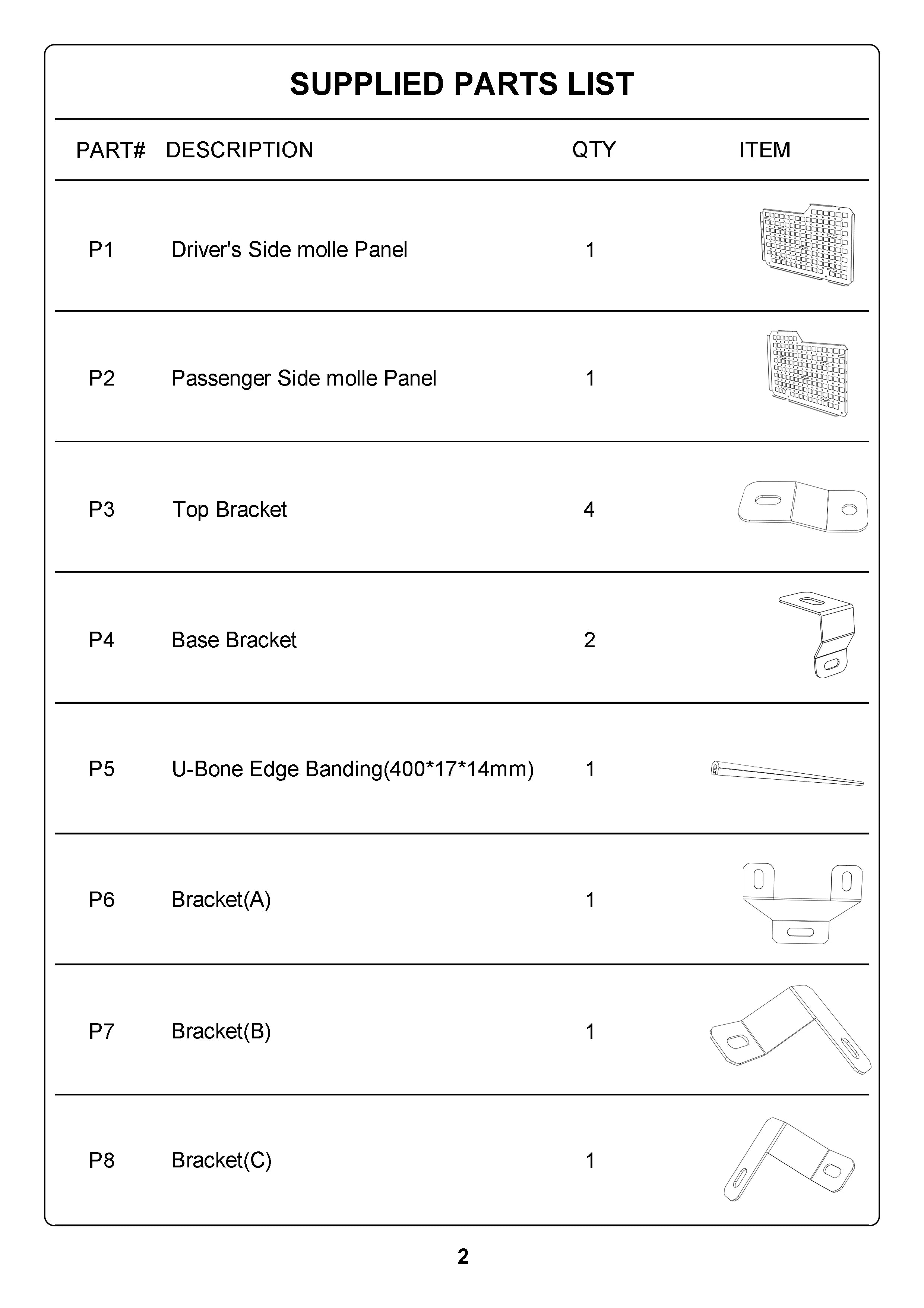 Front Bed MOLLE Panel Fit for 2007–2021 Toyota Tundra-1