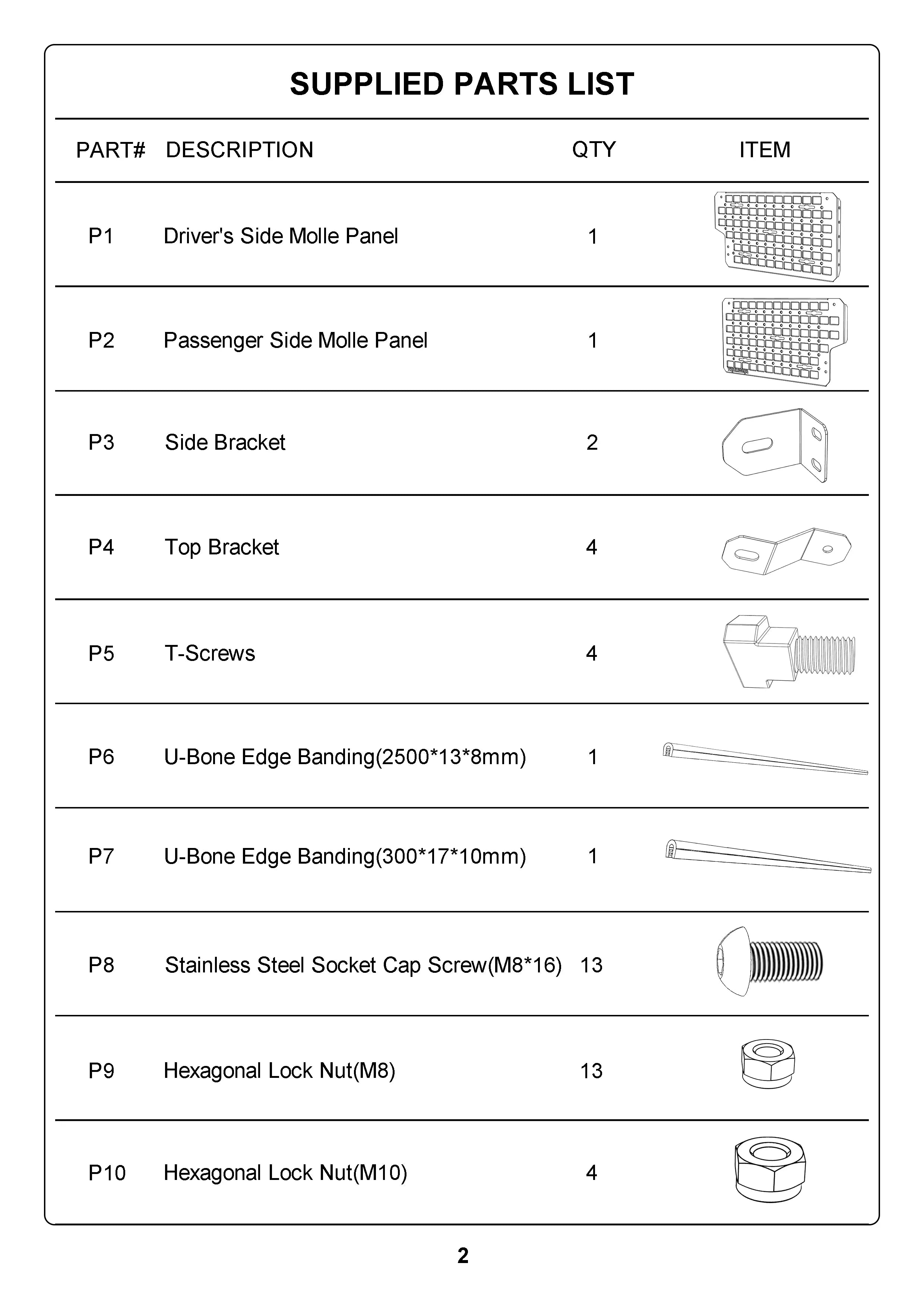 Front Bed MOLLE Panel for 5 Feet Jeep Gladiator 2019-2025 Truck Storage Organizer System
