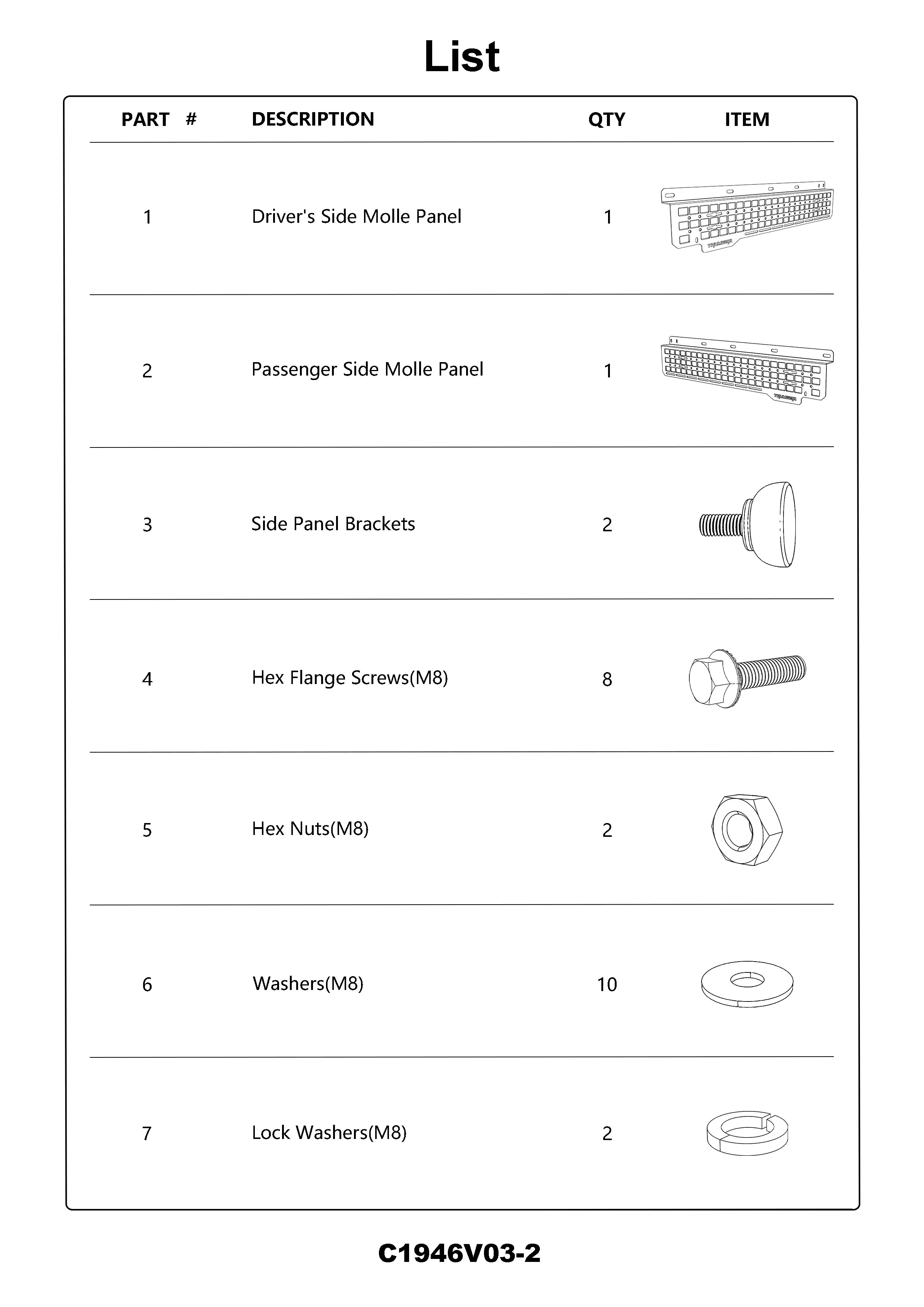 Heavy-Duty Side Bed MOLLE Panel Fit for 2022+ Ford Maverick