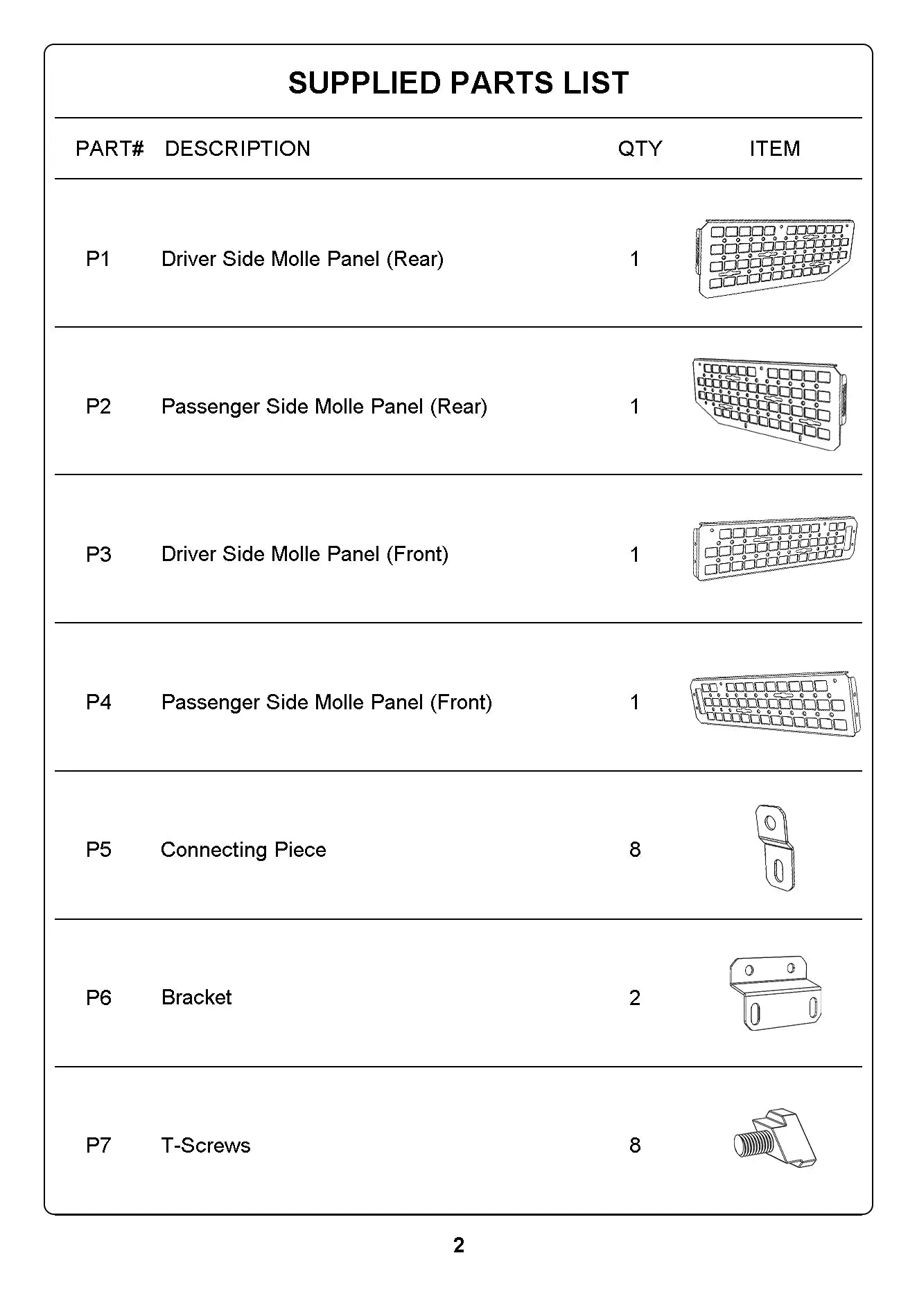 Side Bed MOLLE Panel Fit for 5.5 Feet Toyota Tacoma 2016-2023 Truck Storage Organizer System-1