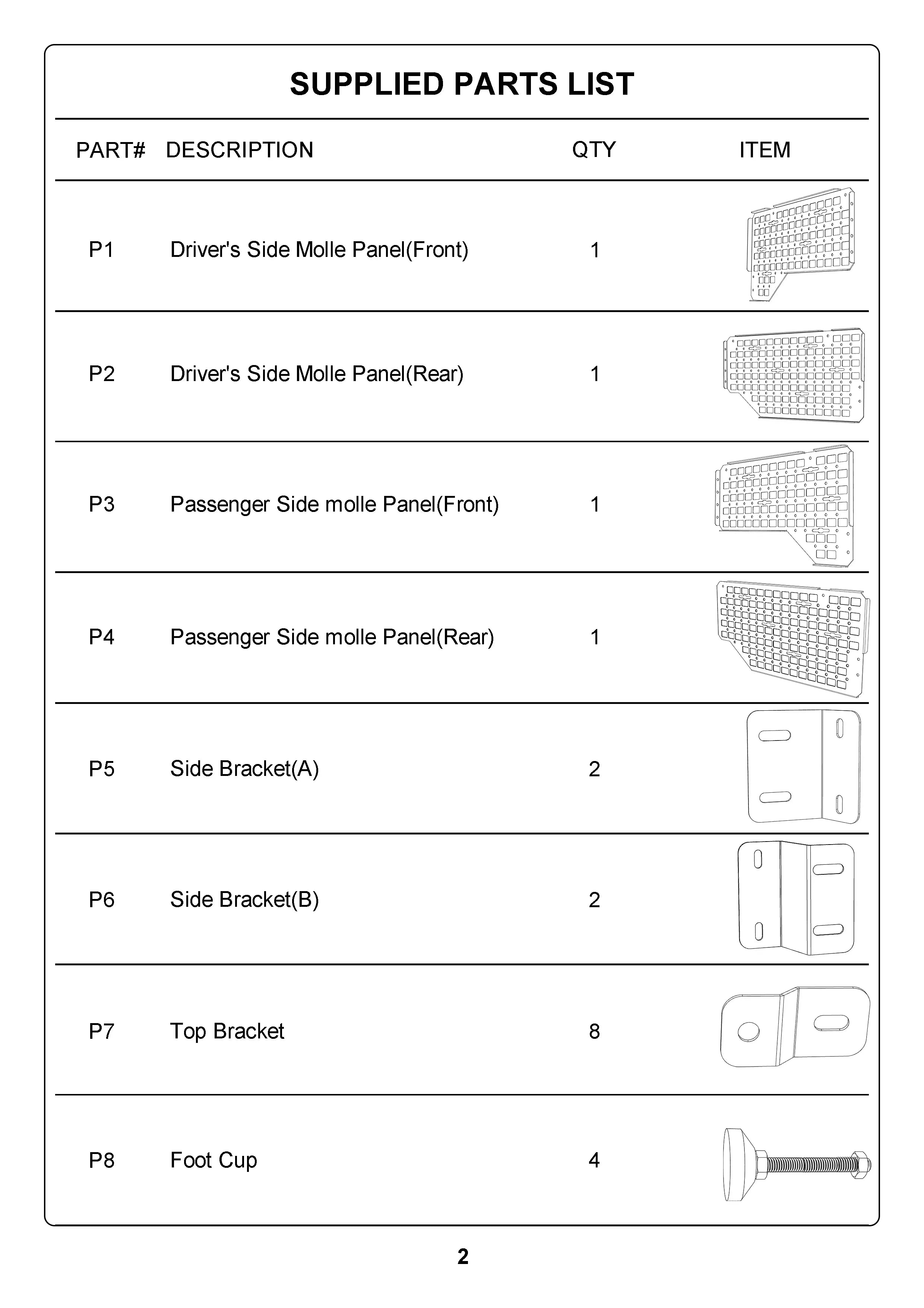 Side Bed MOLLE Panel for 2007-2021 Toyota Tundra Truck Storage Organizer System-1