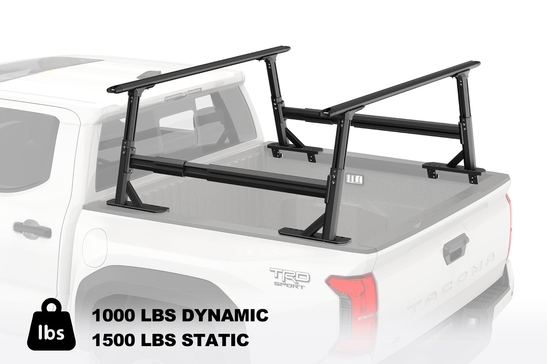 Heavy Duty 800LB Adjustable Bed Rack for Trucks with inner rails -Trumgeta
