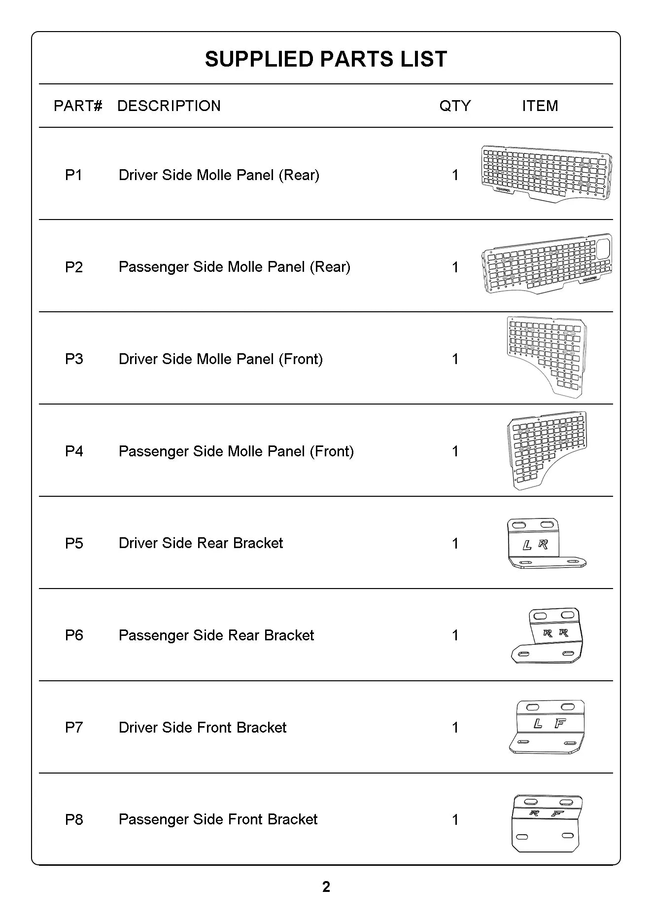 Side Bed MOLLE Panel for 2022-2025 Toyota Tundra 5.5 Feet with Truck Rail-1