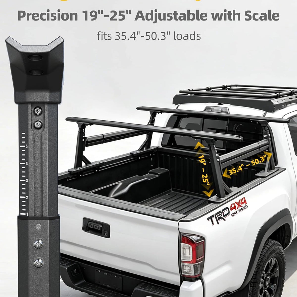 TRUMGETA Adjustable 1000LB Heavy Duty Bed Rack for Trucks with Factory Inner Rails - ULTRA