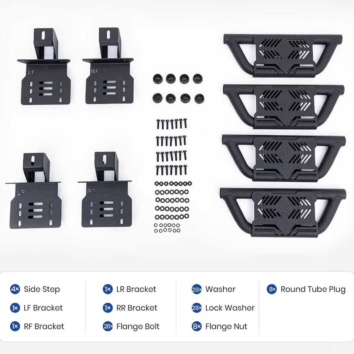 TRUMGETA Auxchemic® 232007 Side Steps for 2018-2026 Jeep Wrangler JL