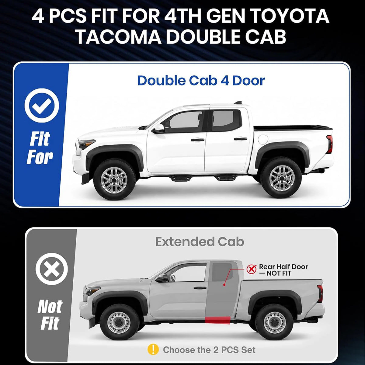 TRUMGETA Auxchemic® 232029 Side Steps for 2024-2026 Toyota Tacoma