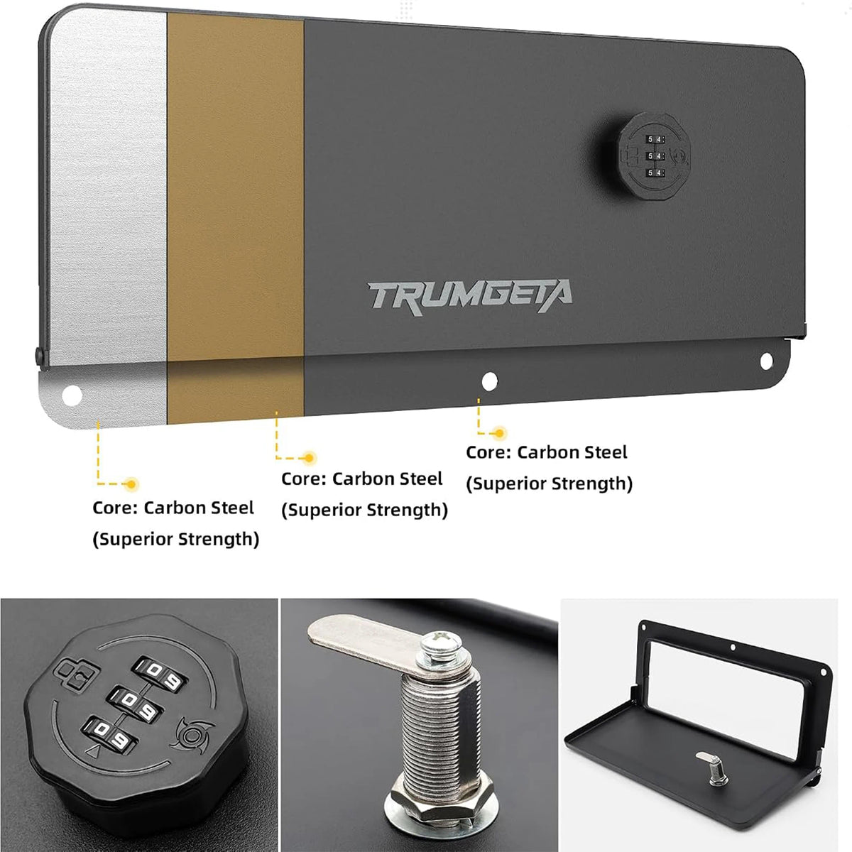TRUMGETA Keyless Bed Security Lockbox for 2024-2026 Toyota Tacoma
