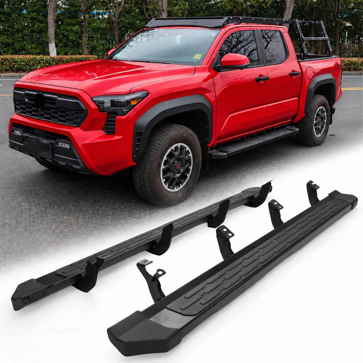 TRUMGETA 2024-2026 Toyota Tacoma Running Boards – Family-Friendly Side Steps for Daily Drives & Off-Road Trails